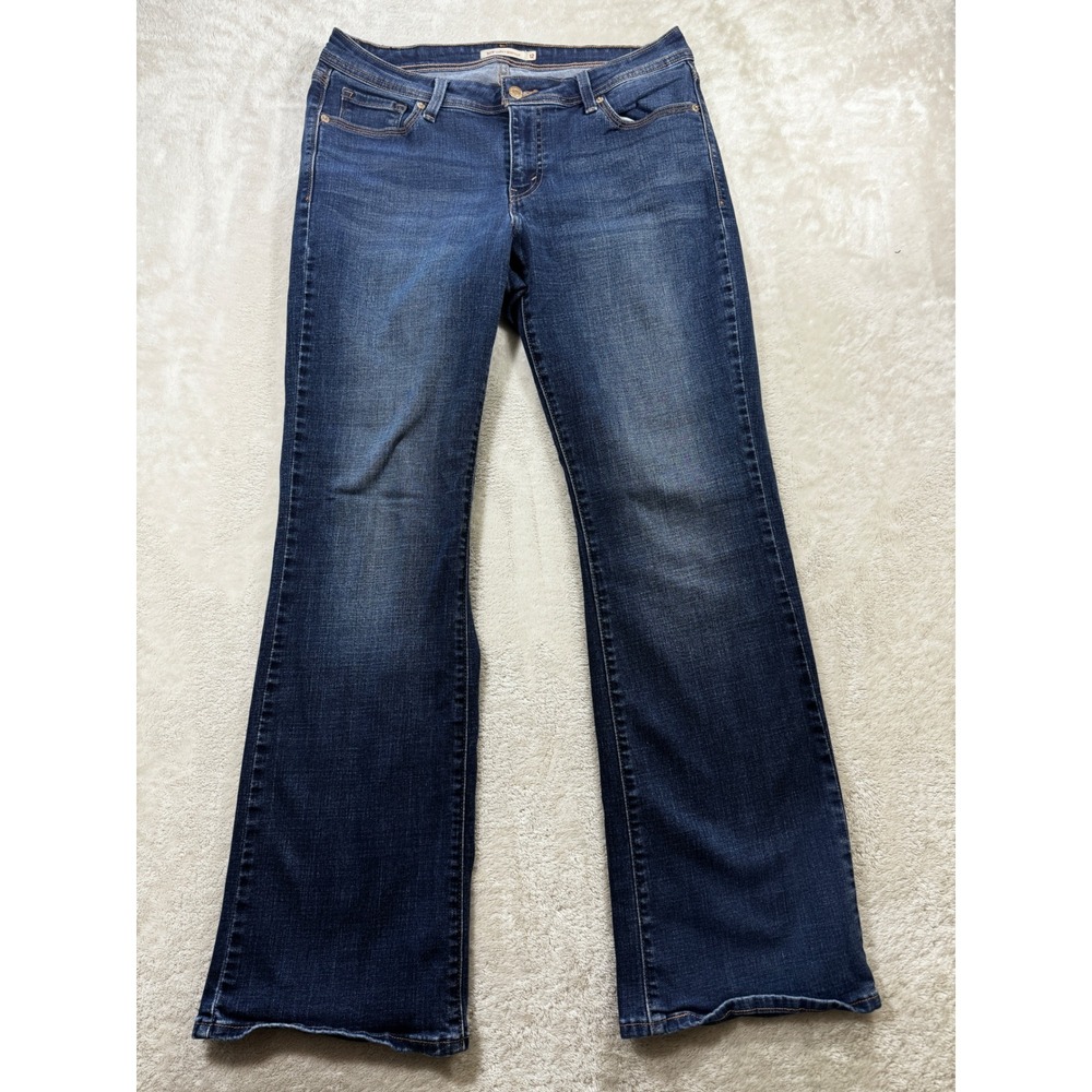 Levi's Womens 529 Curvy Bootcut Dark Wash Blue Jeans 12 M Meas: 32x31
